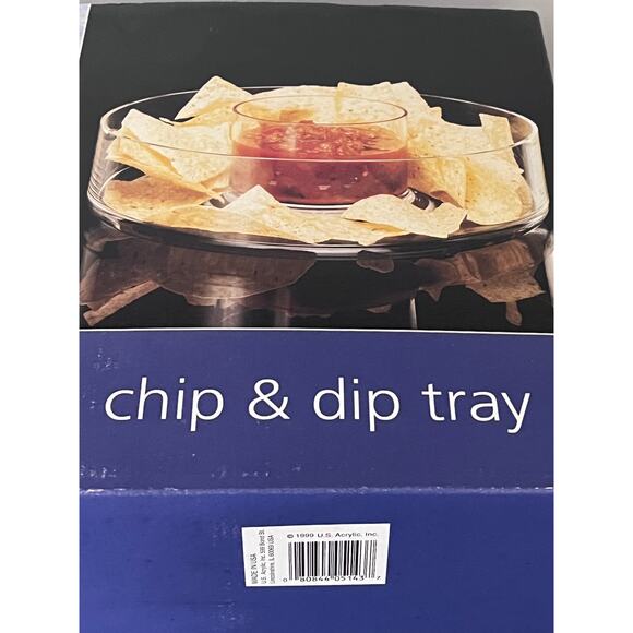 NIB Vintage - US Acrylic - 2 Piece Chip And Dip Tray Set 1999 - Picture 2 of 9